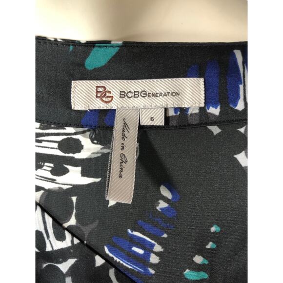 BCBG generation sheath dress, balloon sleeves  in black with green, blue size 6 - Picture 11 of 12